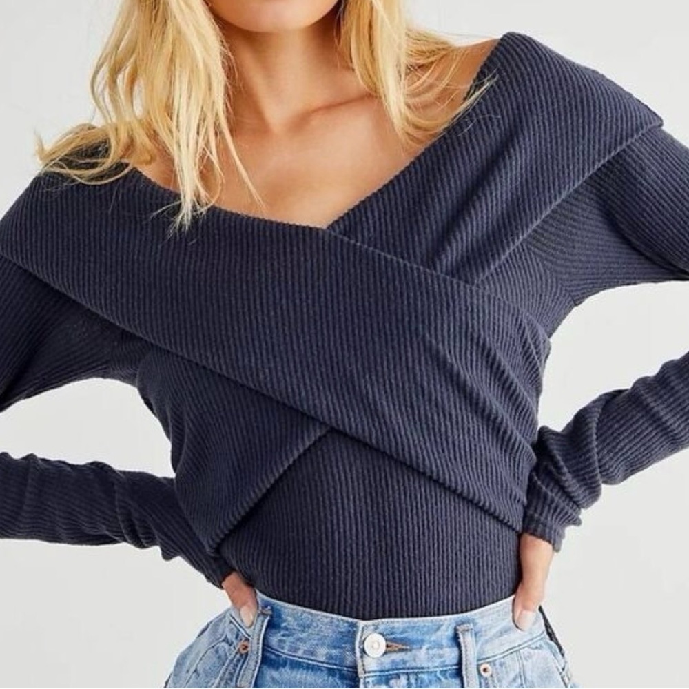 Free People Marley off-shoulder long sleeve sweater top